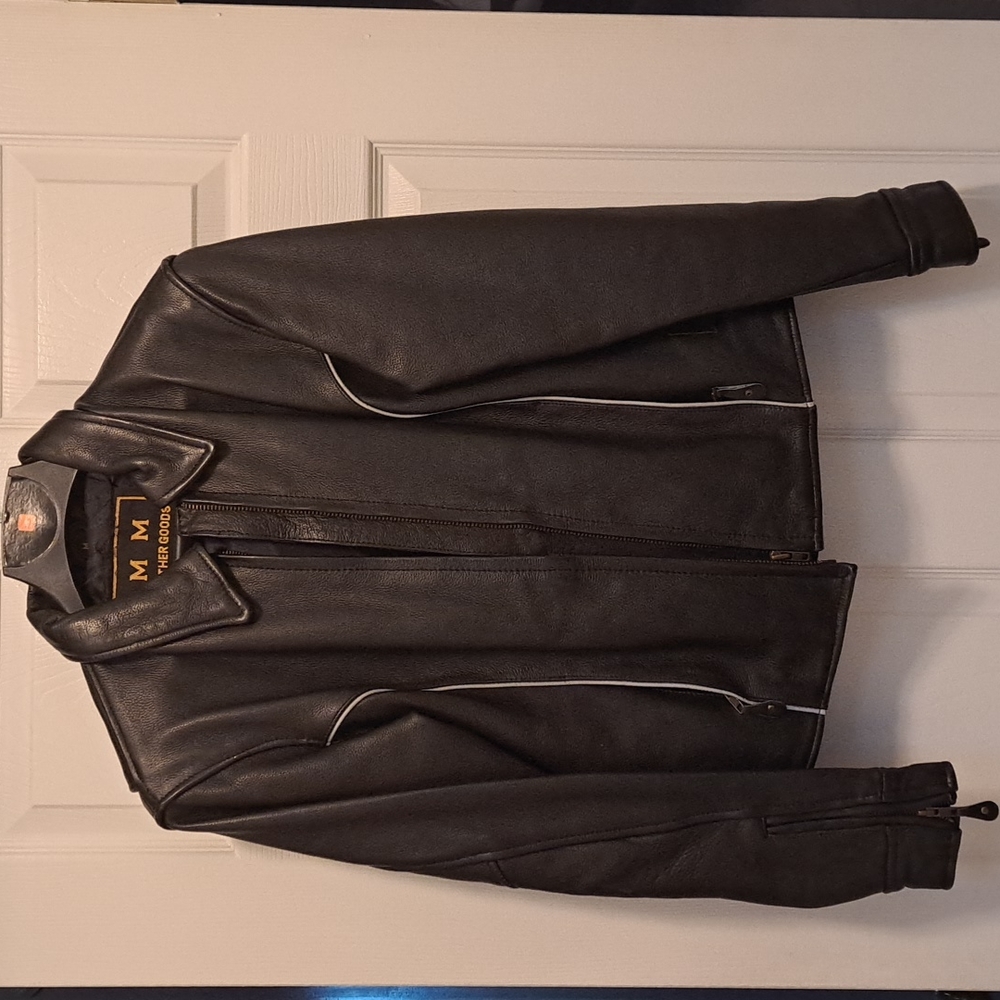 Leather motorcycle jacket